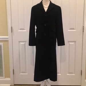 Preston & York Long Black Wool Coat